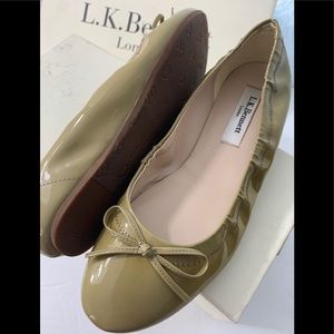 LK Bennett Suki 35 US 5 Clay Patent Leather Wedge